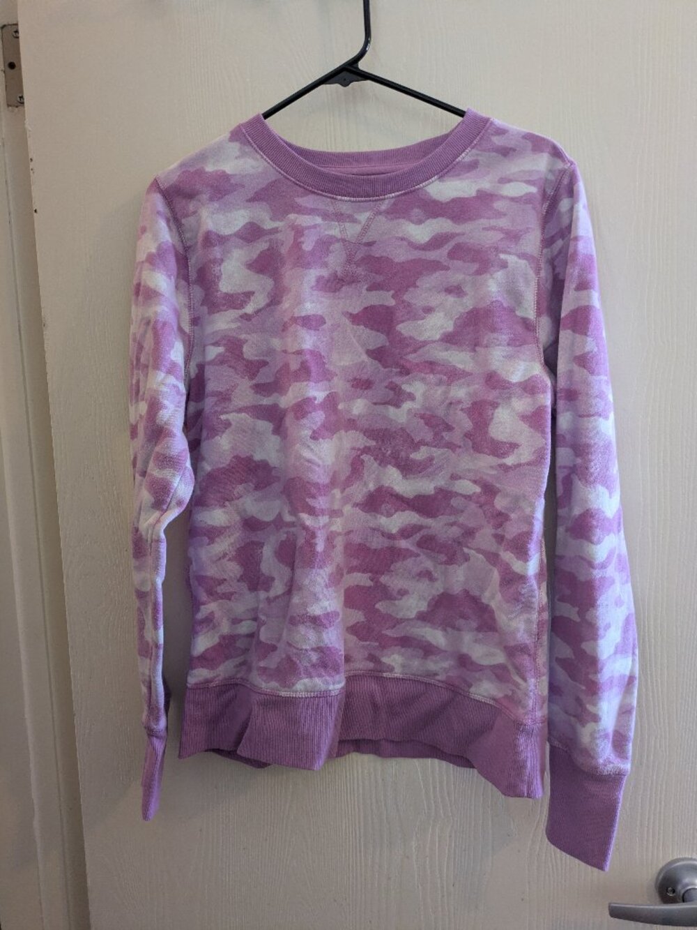 Tek Gear Sweatshirt Purple White Camo Ultra Soft Fleece Shirt Size Medium
